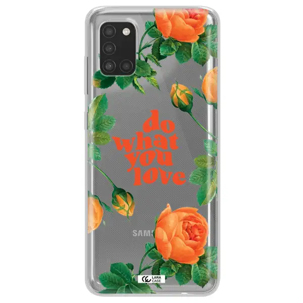 a close up of flowers Samsung A31 Clear TPU Case