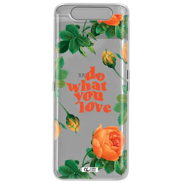 a close up of flowers Samsung A80 Clear TPU Case