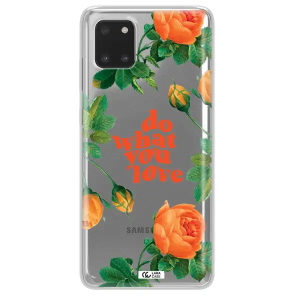 a close up of flowers Samsung A81 Clear TPU Case