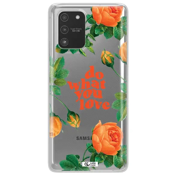 a close up of flowers Samsung A91 Clear TPU Case