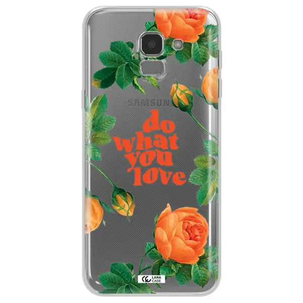 a close up of flowers Samsung J6 Clear TPU Case