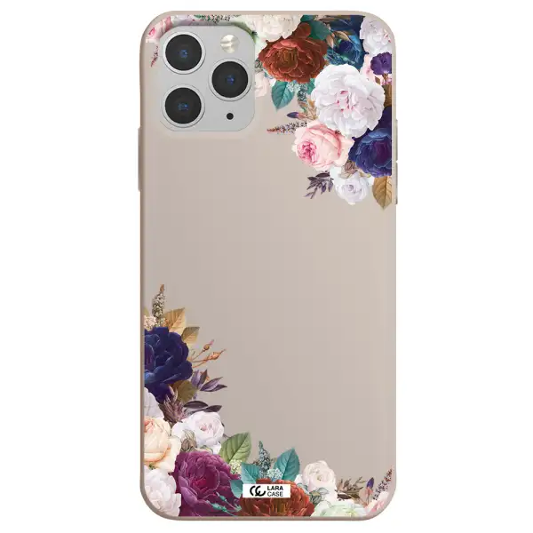 a corner of flowers with leaves Apple iPhone 11 pro max Silicone Stone Case