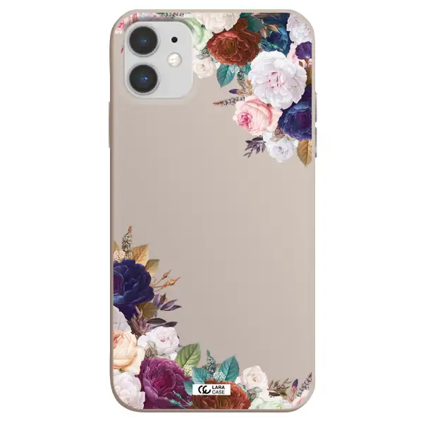a corner of flowers with leaves Apple iPhone 11 Silicone Stone Case