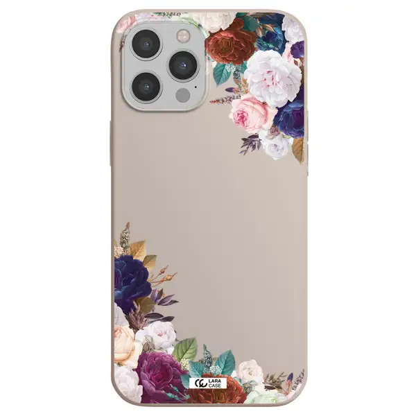 a corner of flowers with leaves Apple iPhone 12 pro Silicone Stone Case