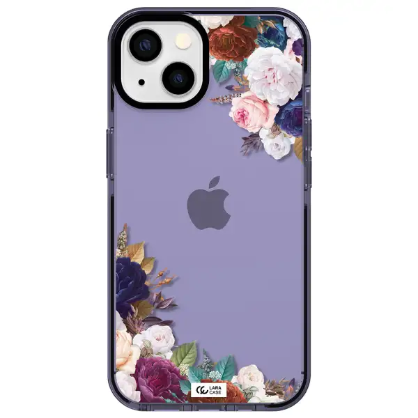a corner of flowers with leaves Apple iPhone 13 impact Lilac Case