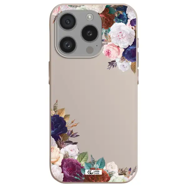 A Corner Of Flowers With Leaves Apple Iphone 15 Pro Silicone Stone Case