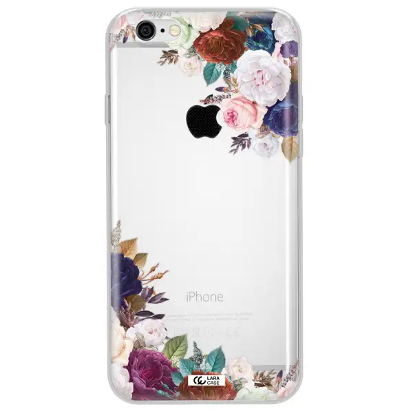 a corner of flowers with leaves Apple iPhone 6 Clear TPU Case