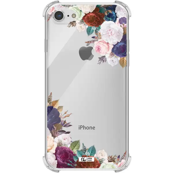 a corner of flowers with leaves Apple iPhone 7 Clear PC Case