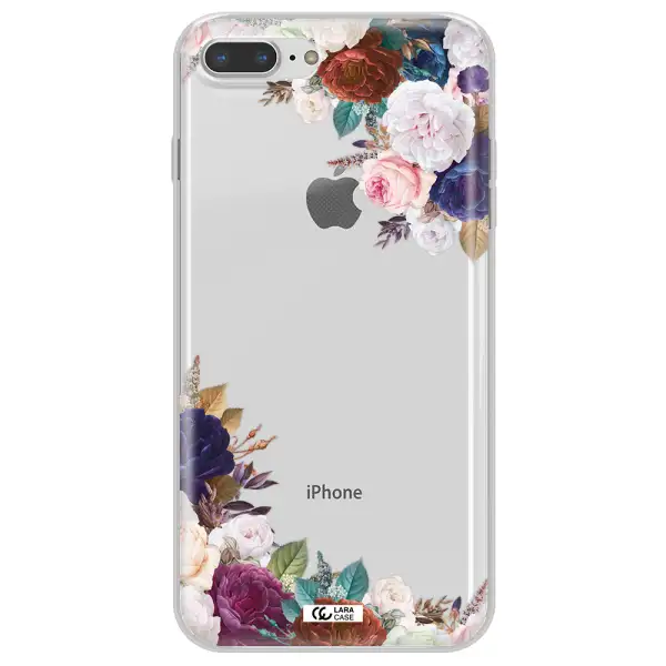 a corner of flowers with leaves Apple iPhone 7 plus Clear TPU Case
