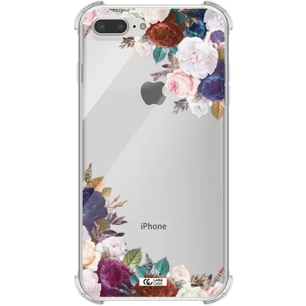 a corner of flowers with leaves Apple iPhone 8 plus Clear PC Case