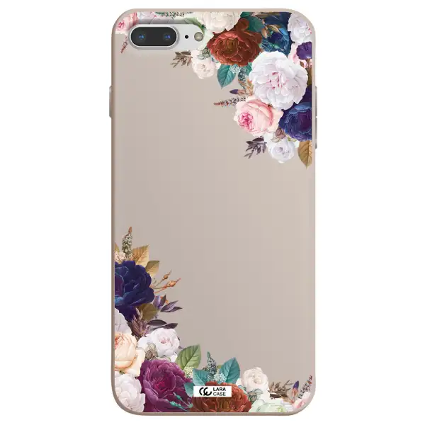 a corner of flowers with leaves Apple iPhone 8 plus Silicone Stone Case