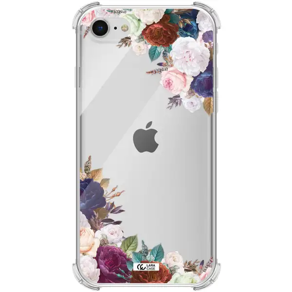 a corner of flowers with leaves Apple iPhone se 2020 Clear PC Case