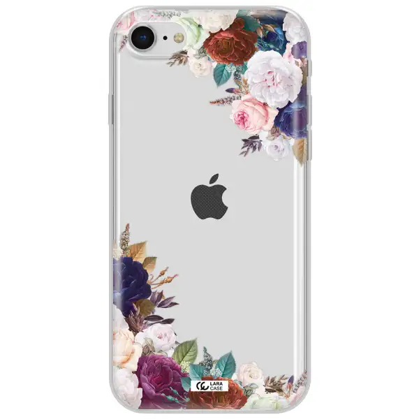 A Corner Of Flowers With Leaves Apple Iphone Se 2020 Clear Tpu Case