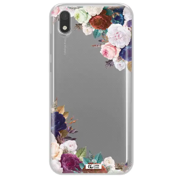 a corner of flowers with leaves Huawei Honor 8S Clear TPU Case