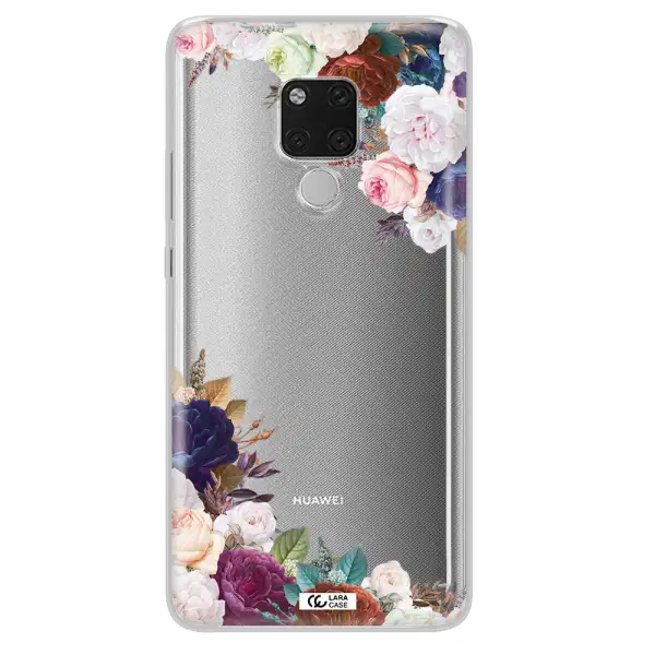 a corner of flowers with leaves Huawei Mate 20X Clear TPU Case