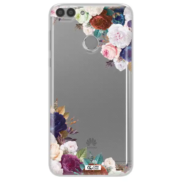 a corner of flowers with leaves Huawei P Smart 2017 Clear TPU Case