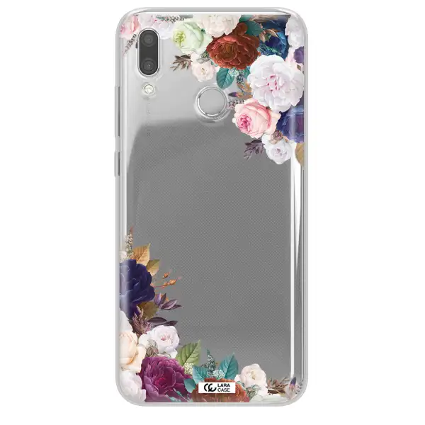 a corner of flowers with leaves Huawei P Smart 2019 Clear TPU Case