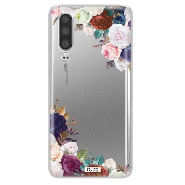 a corner of flowers with leaves Huawei P30 Clear TPU Case