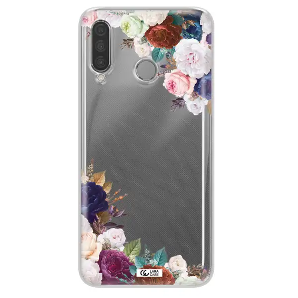 a corner of flowers with leaves Huawei P30 Lite Clear TPU Case