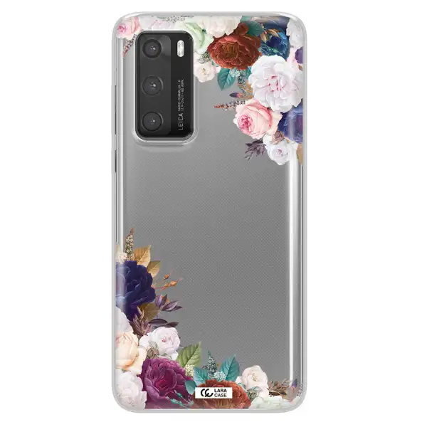 a corner of flowers with leaves Huawei P40 Clear TPU Case