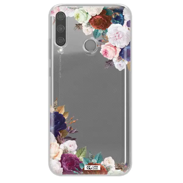 a corner of flowers with leaves Huawei P40 Lite E Clear TPU Case