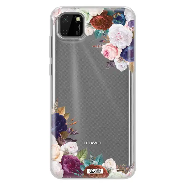 a corner of flowers with leaves Huawei Y5P Clear TPU Case