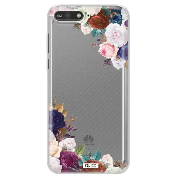 a corner of flowers with leaves Huawei Y6 2018 Clear TPU Case