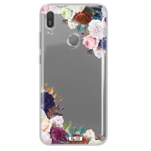 a corner of flowers with leaves Huawei Y6 2019 Clear TPU Case