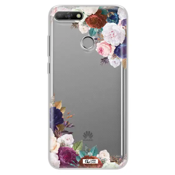 a corner of flowers with leaves Huawei Y6 Prime 2018 Clear TPU Case