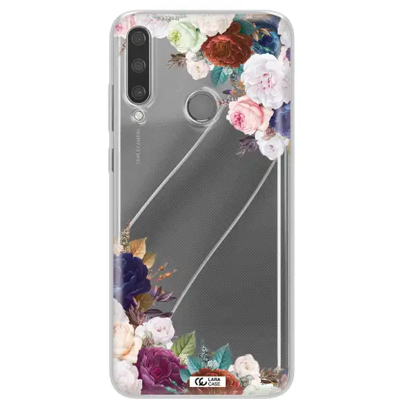 a corner of flowers with leaves Huawei Y6P Clear TPU Case