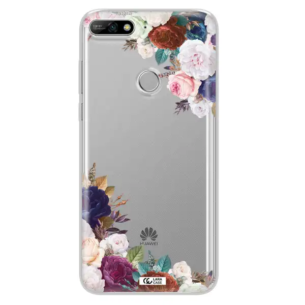 a corner of flowers with leaves Huawei Y7 2018 Clear TPU Case