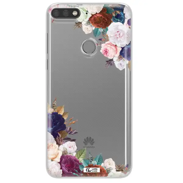 a corner of flowers with leaves Huawei Y7 Prime 2018 Clear TPU Case