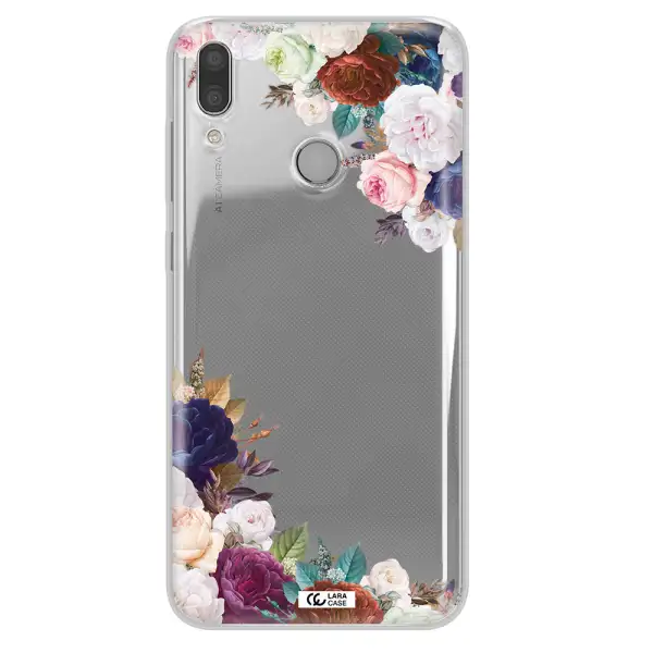 a corner of flowers with leaves Huawei Y9 2019 Clear TPU Case