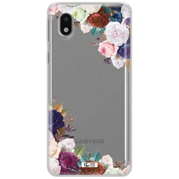 A Corner Of Flowers With Leaves Samsung A01 Core Clear Tpu Case
