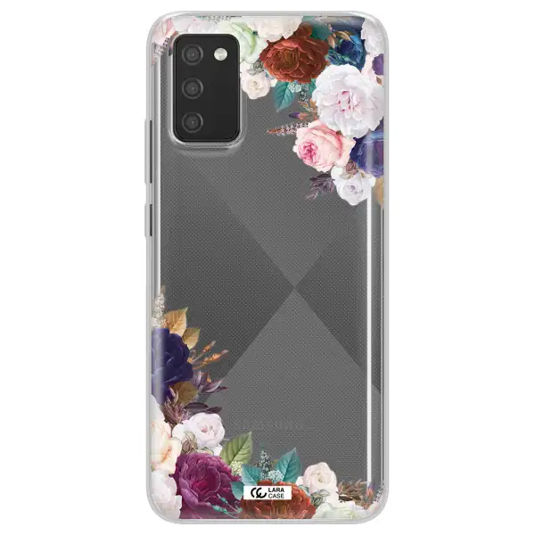 a corner of flowers with leaves Samsung A02S Clear TPU Case