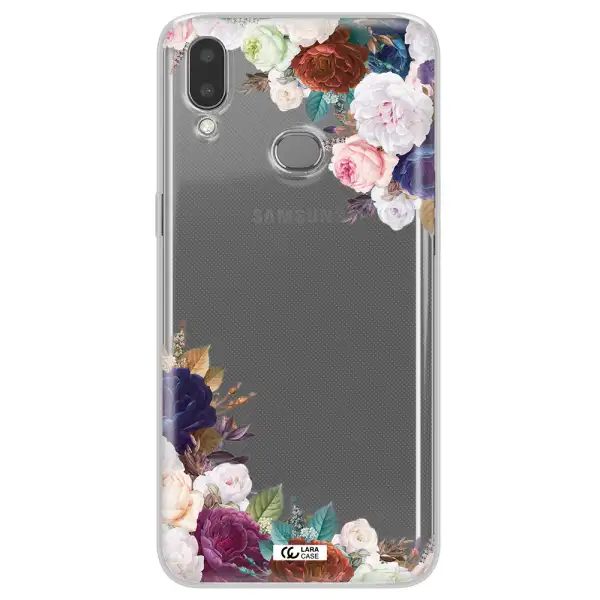 a corner of flowers with leaves Samsung A10S Clear TPU Case