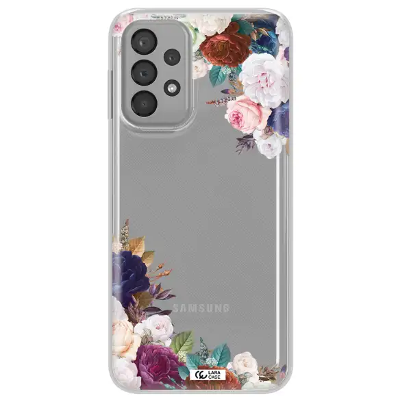 a corner of flowers with leaves Samsung A23 Clear TPU Case