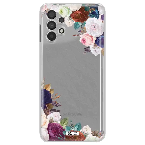 A Corner Of Flowers With Leaves Samsung A32 4G Clear Tpu Case