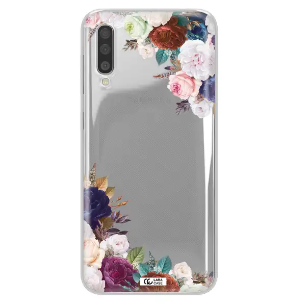 a corner of flowers with leaves Samsung A50 Clear TPU Case