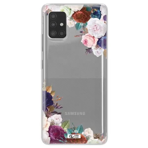 a corner of flowers with leaves Samsung A51 Clear TPU Case