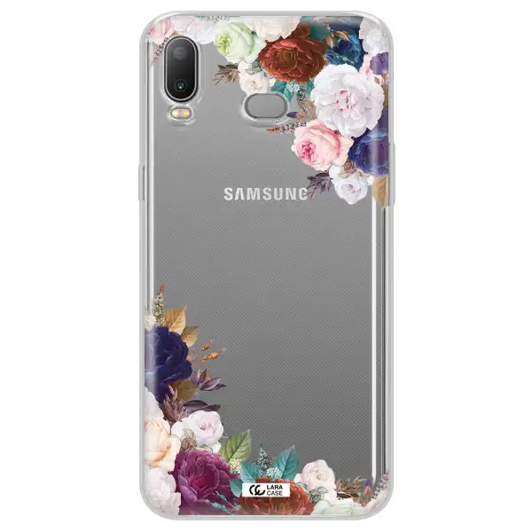 a corner of flowers with leaves Samsung A6S Clear TPU Case