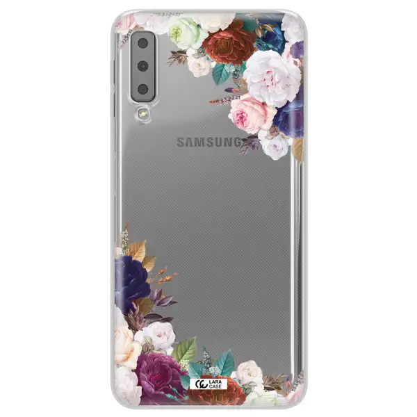 a corner of flowers with leaves Samsung A7 2018 Clear TPU Case