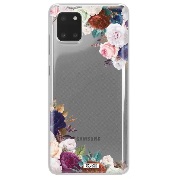 a corner of flowers with leaves Samsung A81 Clear TPU Case