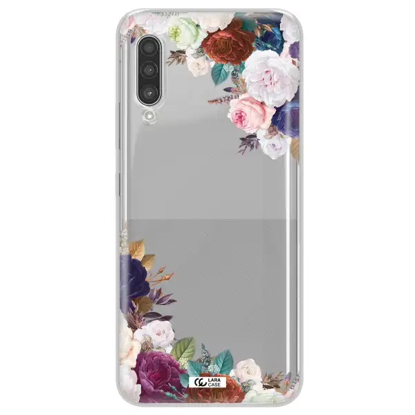 a corner of flowers with leaves Samsung A90 Clear TPU Case