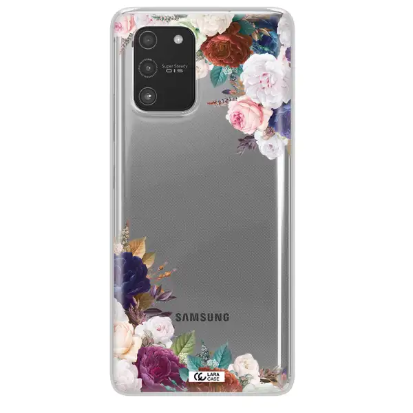 a corner of flowers with leaves Samsung A91 Clear TPU Case