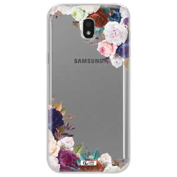 a corner of flowers with leaves Samsung J5 2017 Clear TPU Case