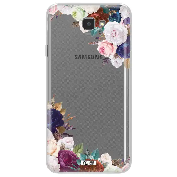 a corner of flowers with leaves Samsung J7 Prim Clear TPU Case