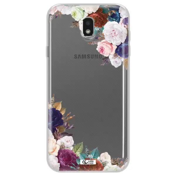 a corner of flowers with leaves Samsung J7 Pro Clear TPU Case
