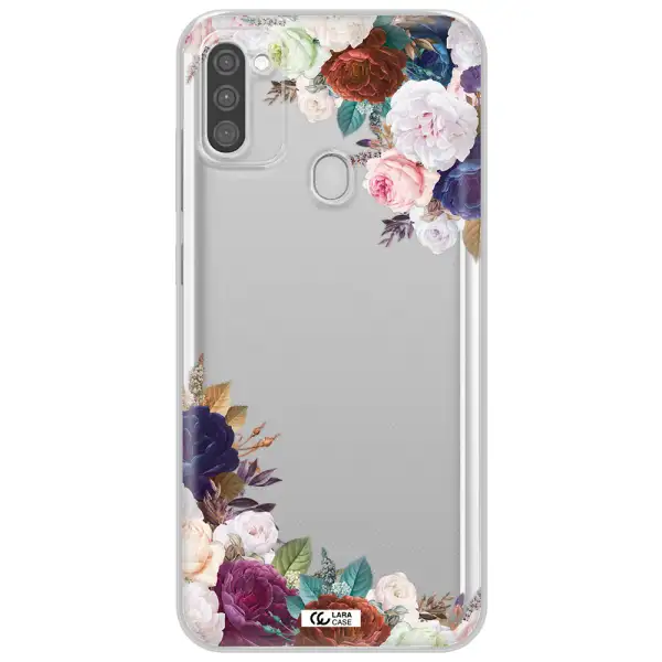a corner of flowers with leaves Samsung M11 Clear TPU Case