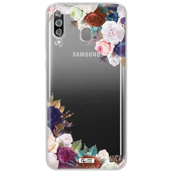 a corner of flowers with leaves Samsung M30 Clear TPU Case